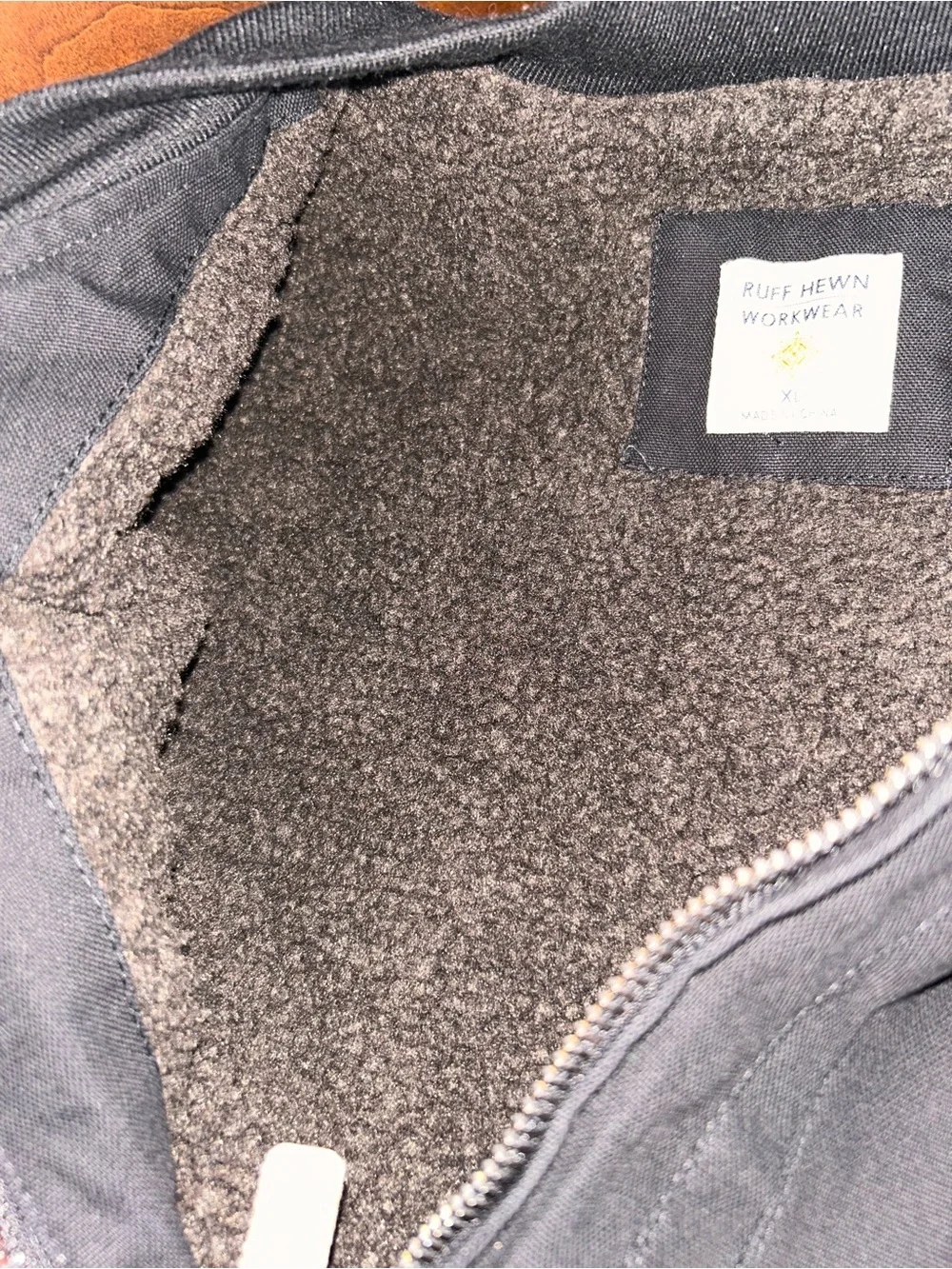 Ruff Hewn Black Sherpa-Lined Zip Vest